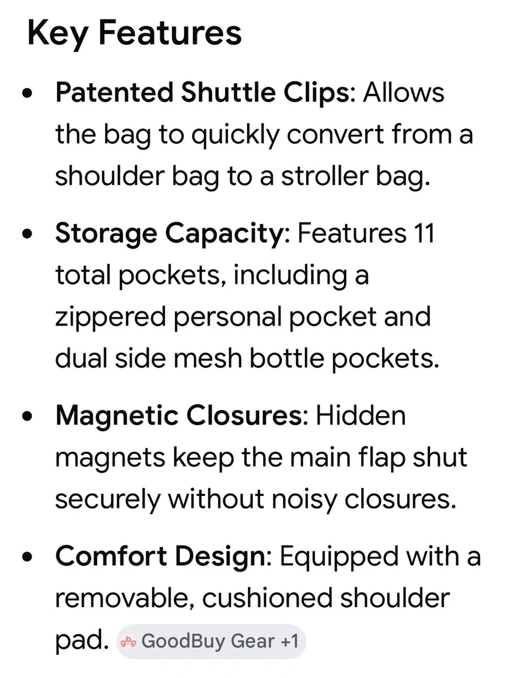 Skip Hop Dash Stroller Messenger Diaper Bag Black Cream